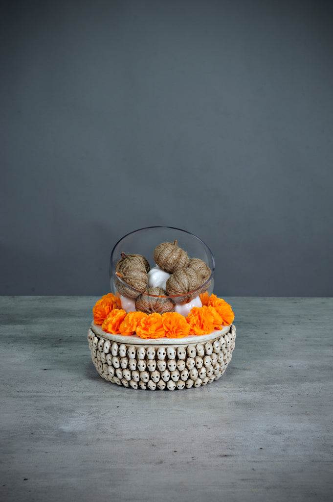 Small Skull Centerpiece in Ivory