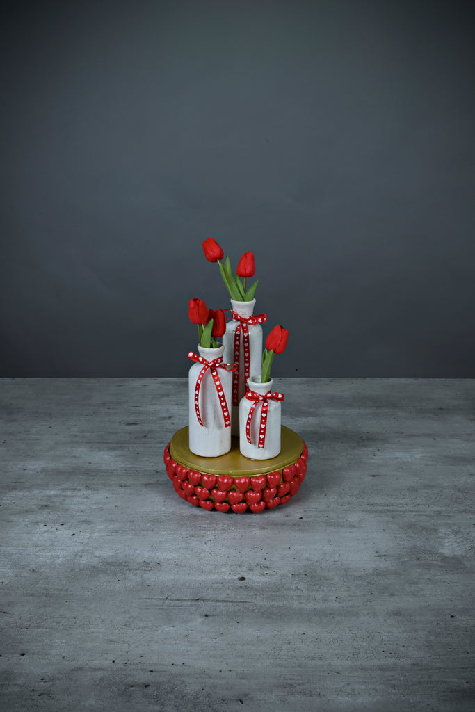 Red Medium Hearts Centerpiece