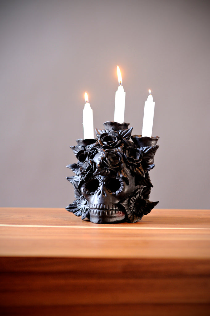 Day of the Dead Skull Candle Holder Dina – The Catrina Shop