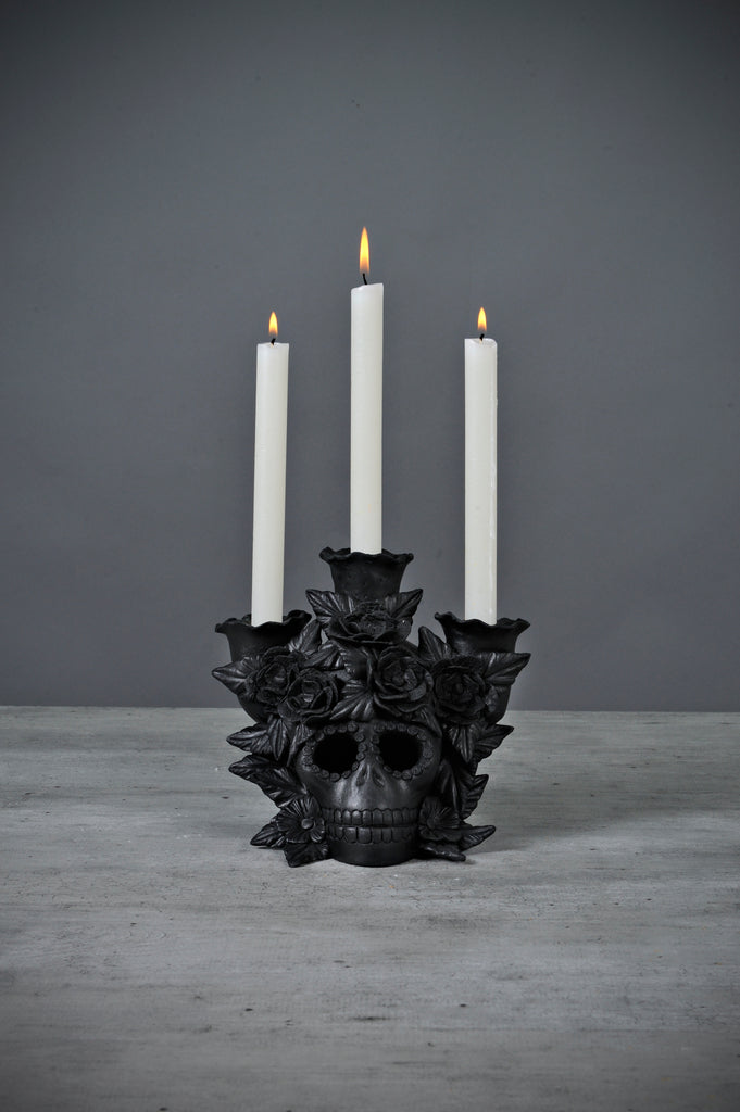 Day of the Dead Skull Candle Holder Dina