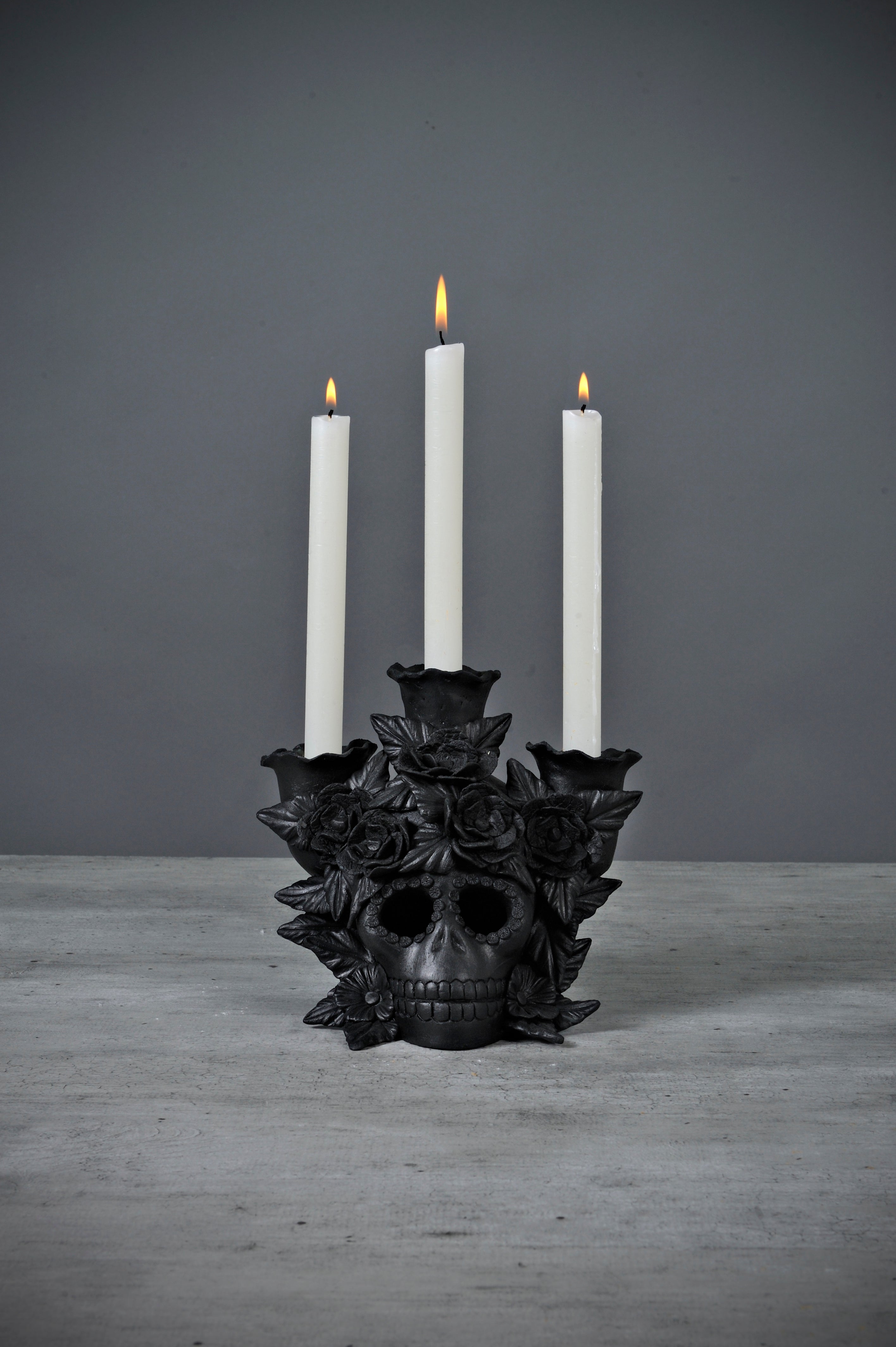 Day of the Dead Skull Candle Holder Dina The Catrina Shop