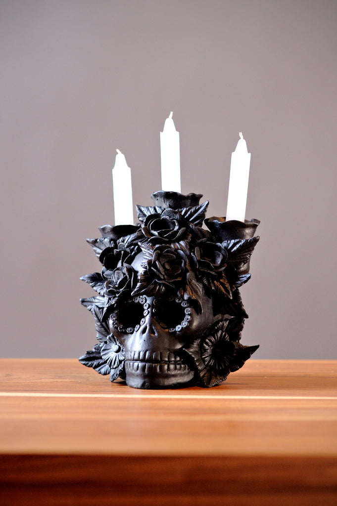 Day of the Dead Skull Candle Holder Dina – The Catrina Shop